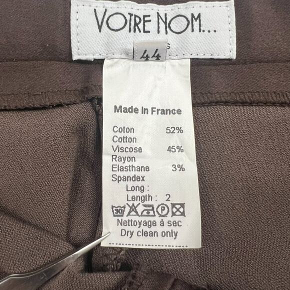 Vintage Votre Nom Paris Pant Leggings Size 12 US EU 44 Brown With Stirrups - Picture 7 of 9